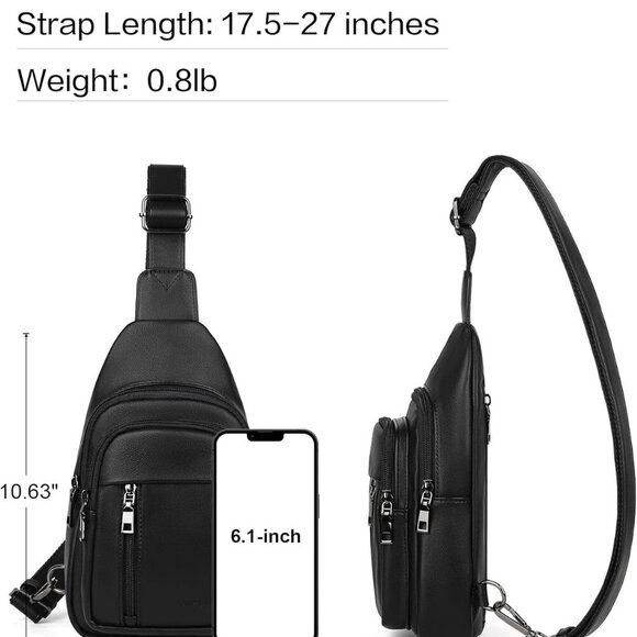 Sling Bag for Women - Crossbody Bags Fanny Pack with Vegan Leather - Adjustable - Picture 3 of 7